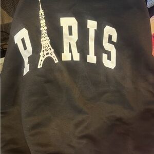SHEIN Black and White Paris Sweatshirt